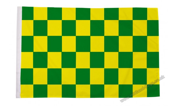 Green and Yellow Check Flag (Sleeved)